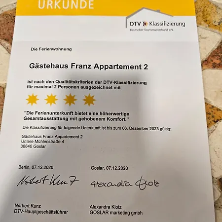 Apartmán Gaestehaus Franz Goslar